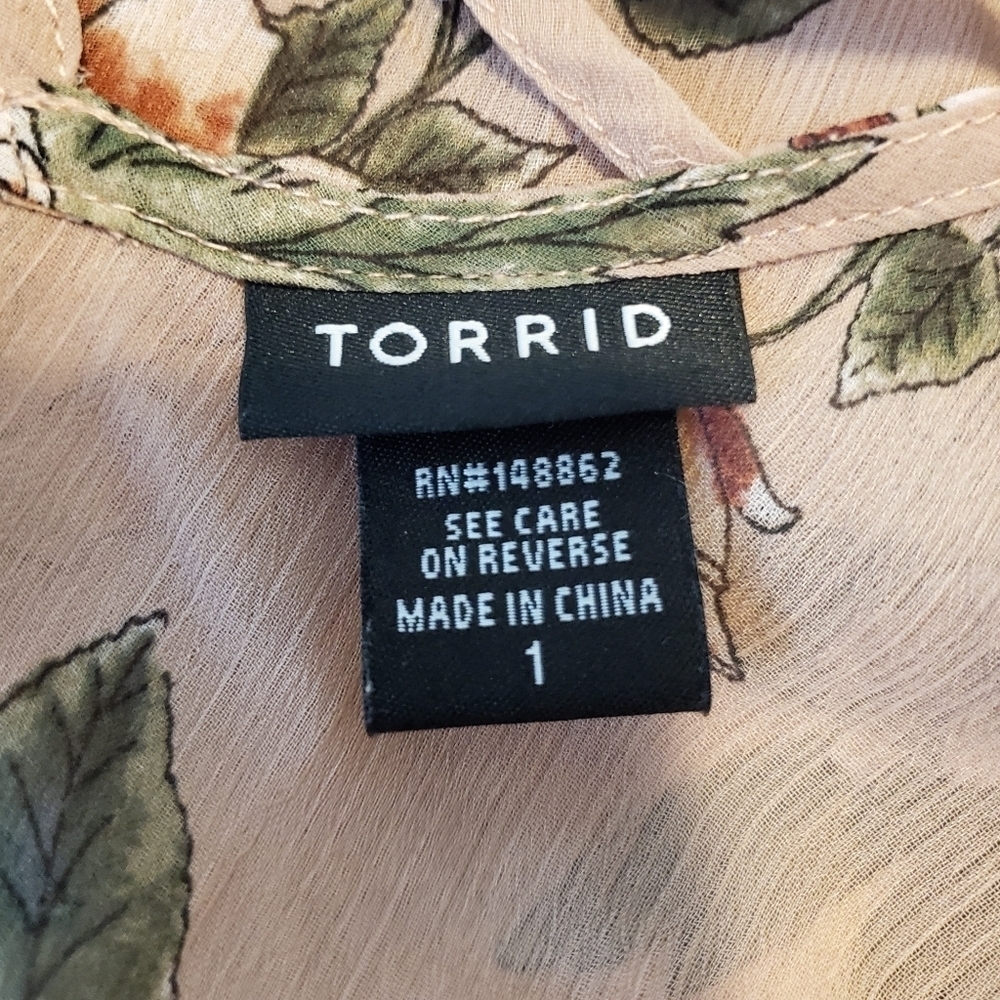 Torrid Chiffon Strapy Back Ruffle Blouse - Picture 7 of 8
